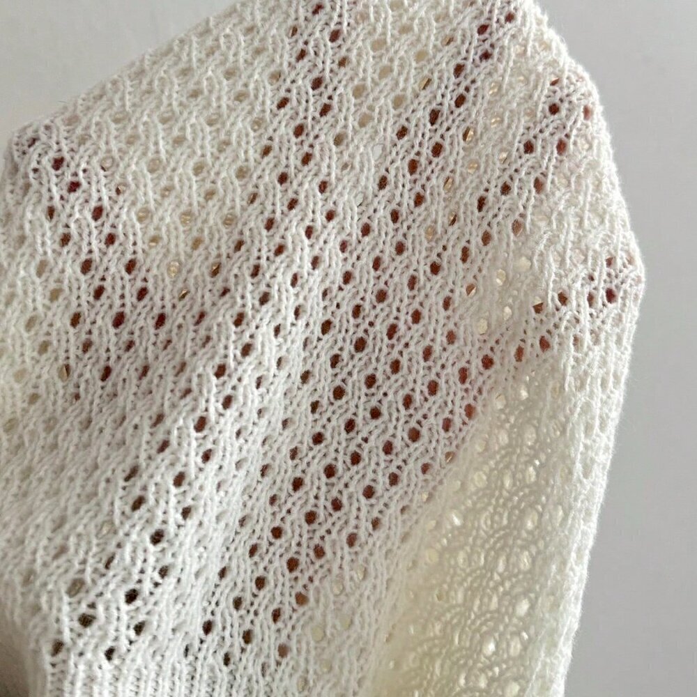 White Casual Women's Fashionable Sexy Hollow Out Vacation Style Knitted Tank Top - Picture 5 of 5